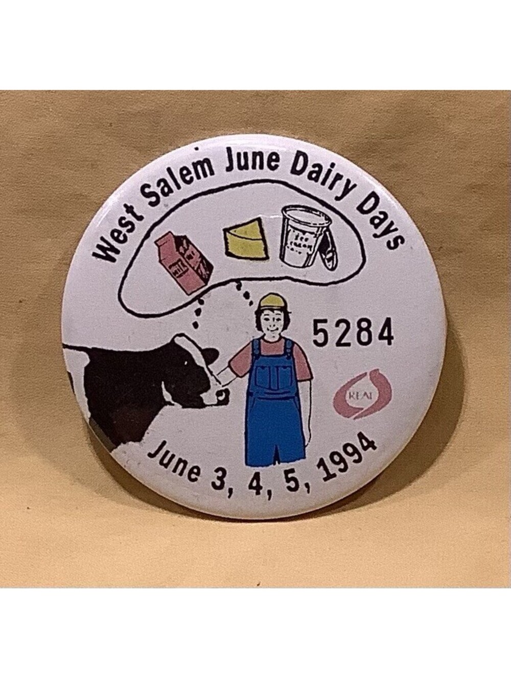1994 June Dairy Days West Salem, Wisconsin Pinback Button
